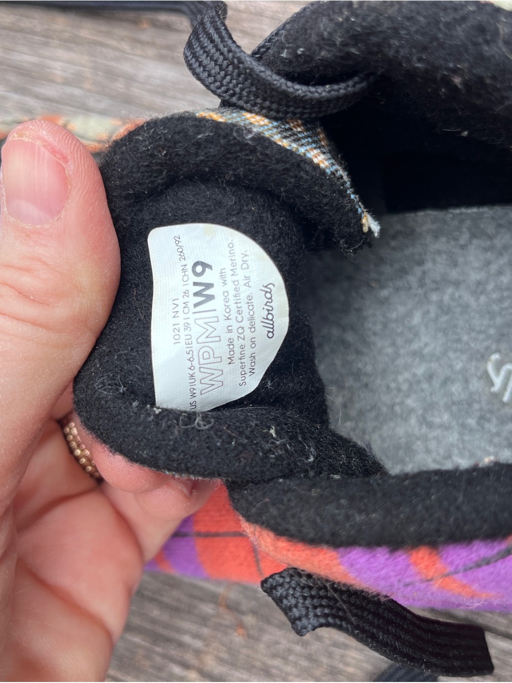 Allbirds rare wool piper Women’s Purple & Orange Plaid Casual Lace-Up Sneakers 9 - Picture 5 of 5